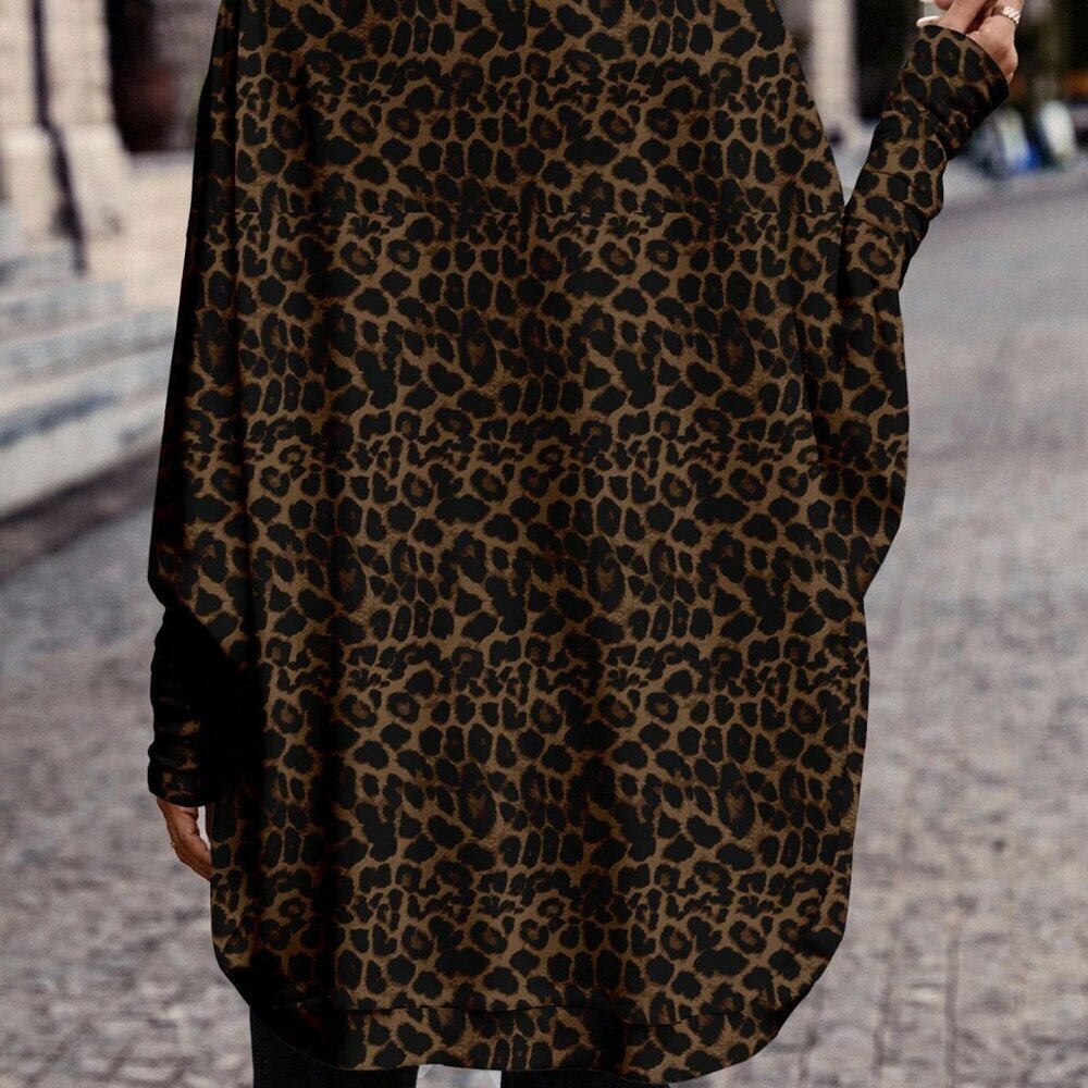 Multicolor Casual Women's Lightweight Leopard Print Jacket - Picture 2 of 4